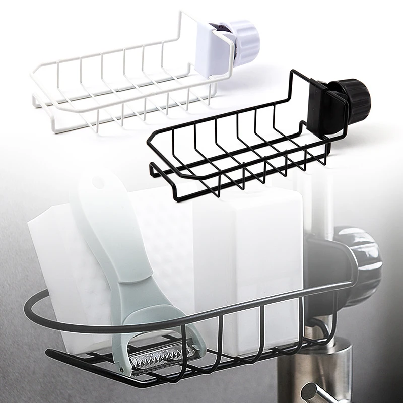 Kitchen Bathroom Storage Faucet Soap Cloth Shelf Sponge Dish Rack | Дом и сад