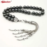 mans tasbih natural stone hematite metal tassel cheap price and good quality prayer beads 33 66 99 beads islam rosary