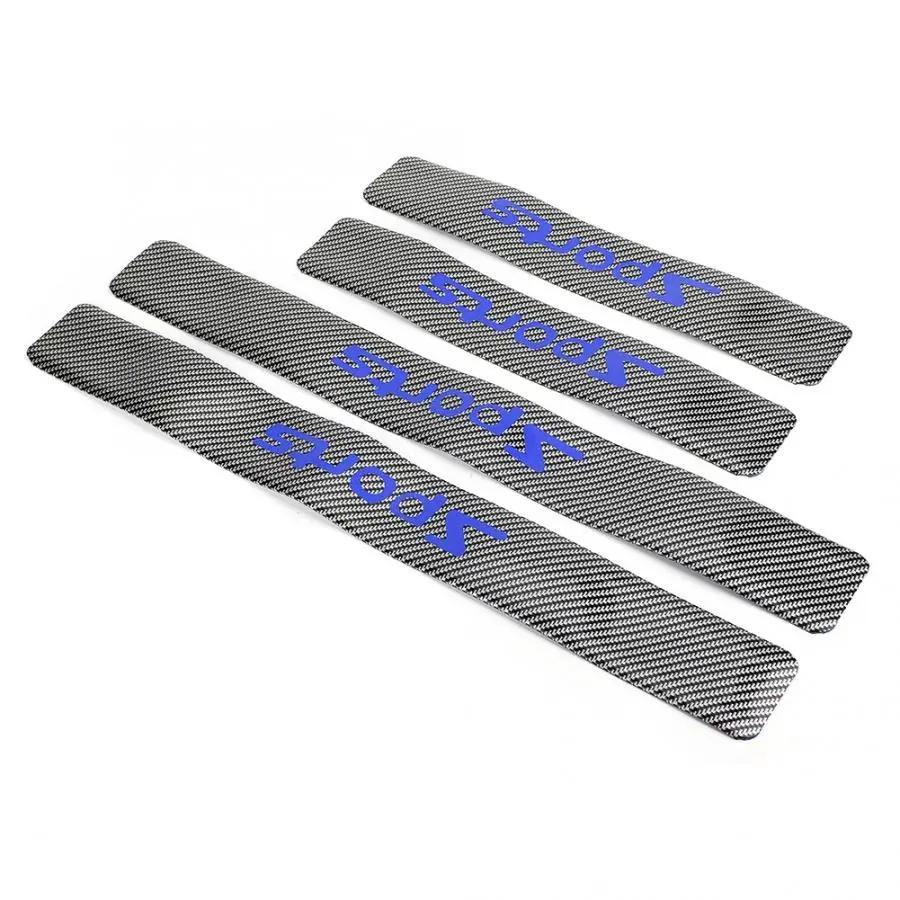4 Pcs Car Door Protector Sticker 25 x 15 8cm Carbon Fiber Material Sill auto emblem | Автомобили и мотоциклы