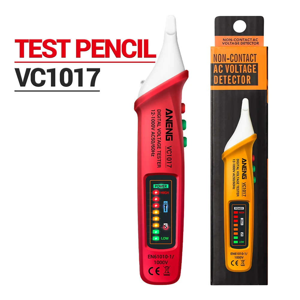 

ANENG VC1017 Non-contact Alarm AC voltage detector meter LED Smart Tester Pen Current Electric Sensor Test Pencil