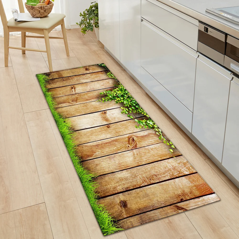 

Keuken Mat Slaapkamer Woonkamer Tapijt Entree Deurmat Thuis Hal Balkon Vloermat Hout Patroon Badkamer Anti-Slip Lange tapijt
