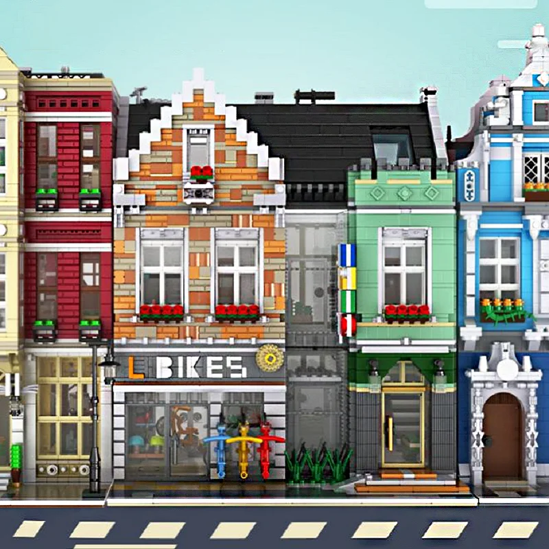 Строительные блоки Senbao для города улица серии View коммерческий велосипед магазин