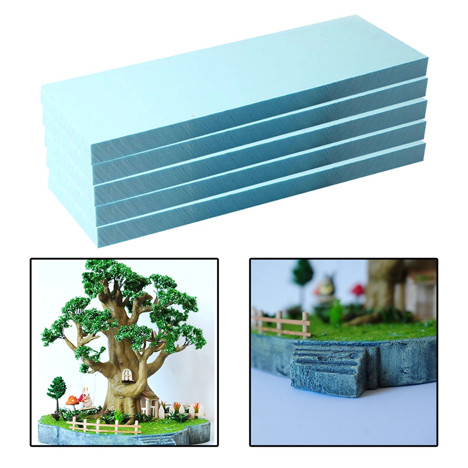 5 Pack High Density Foam Slab Board Model Material Diorama Base Building