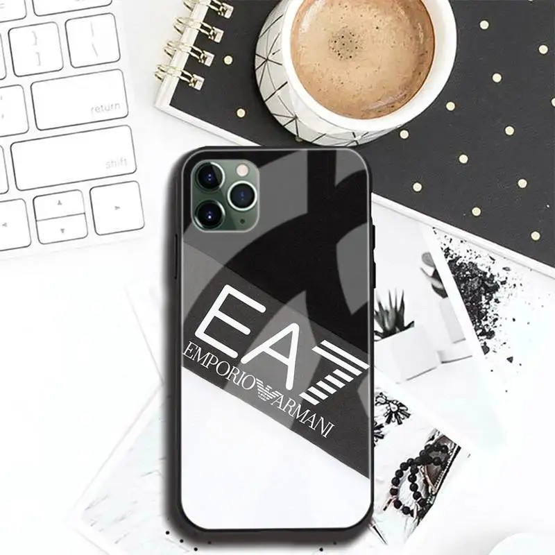 

Trendy Italian EA7 Design-Armanies Phone Case Tempered Glass For Iphone6plus 6S 7 7plus 8 X XS XSmax XR 11 12 Pro Max 12mini
