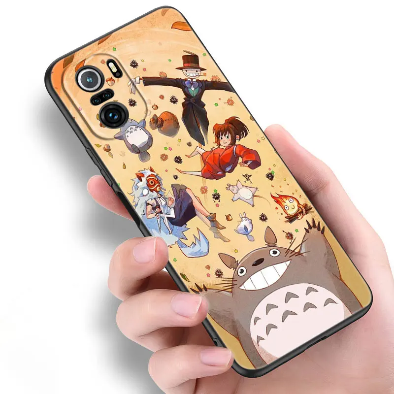 anime studio ghibli totoro phone case for xiaomi mi poco x3 nfc f3 gt m3 10t 11t 11x pro 11i a2 11 lite ne 5g civi black cover free global shipping