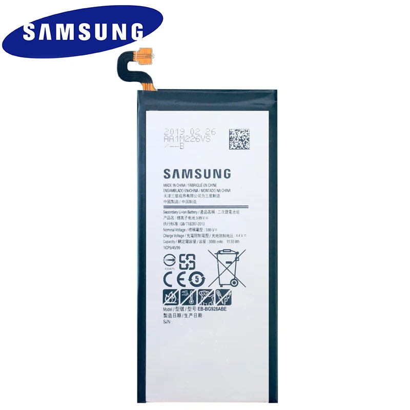 Оригинальная батарея samsung EB-BG928ABE для samsung GALAXY S6 edge Plus SM-G9280 G928P G928F G928V G9280 G9287 плюс S6edge+ 3000 мАч