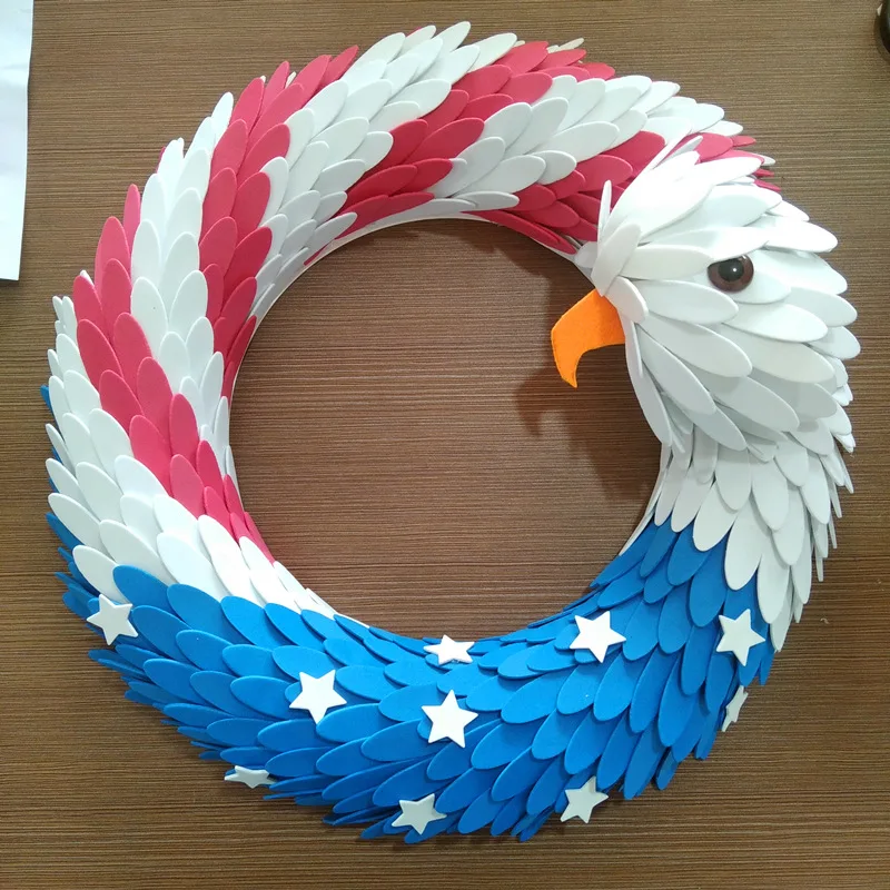 

American independence wreath 10 15 inch American flag door decoration patriotic Eagle wreath farmhouse decor rattan decor