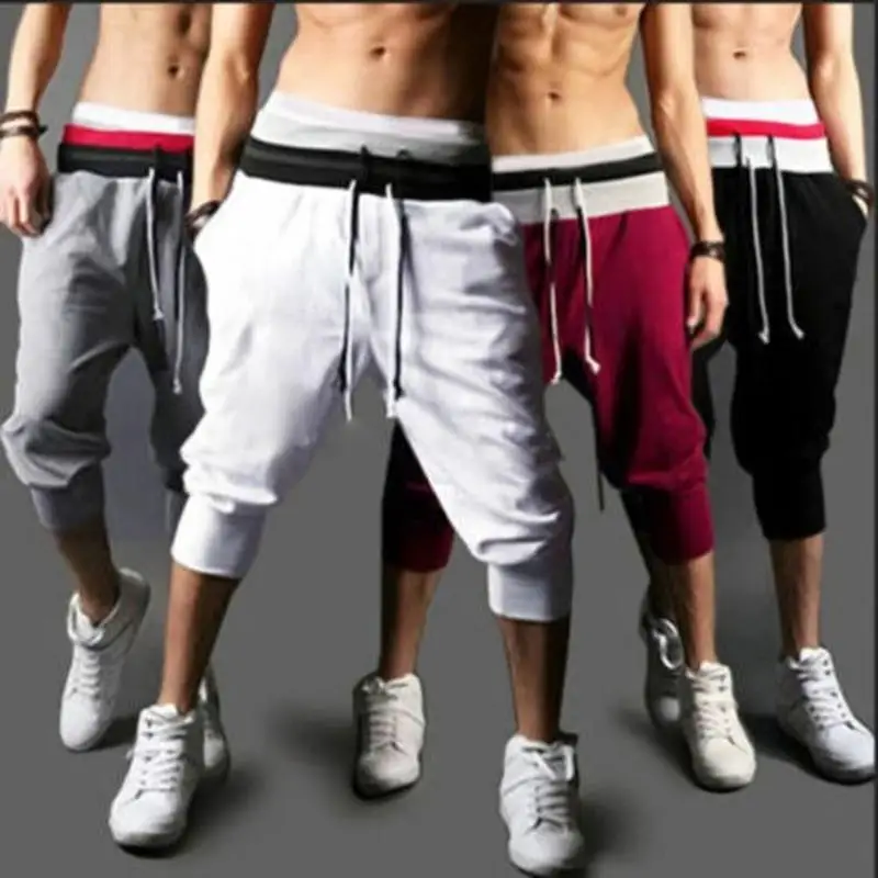 

Men Casual 3/4 Knee Harem Sports Pants Fitness Casual Gym Sport Shorts Trousers