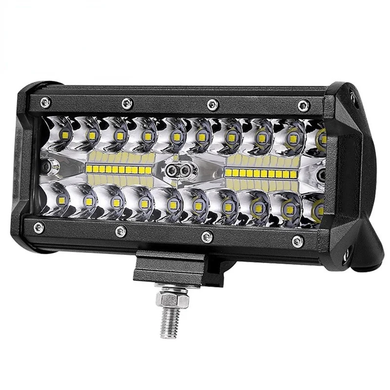 

DHL 40Pcs 7 Inch 120W LED Working Driving To Off-road Vehicle Headlamp For SUV Boat ATV Spot Combo LED Bar Work Light Tools