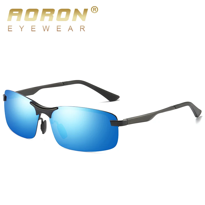 

Aoron Driver Sunglasses Men Metal Sun Glasses New Semi-Rimless Mens Polarized Sunglasses UV Protection 556
