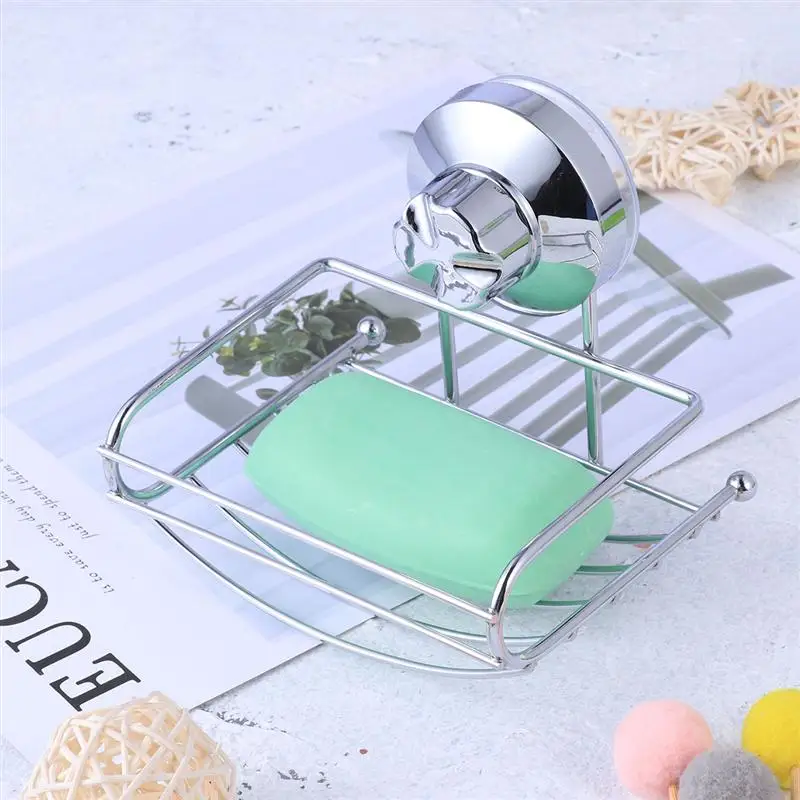 

Stainless Steel Soap Dish Holder Wall-Mounted Drain Hollow Soap Box Strong Suction Soap Dish for Kitchen Bathroom Accessories