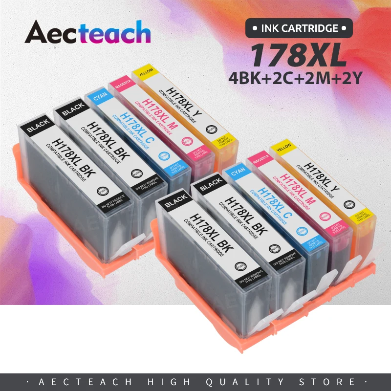 

Aecteach new Compatible Ink Cartridge for HP 178 for HP178 178XL Photosmart 5510 5515 6510 7510 B109a B109n B110a Printer