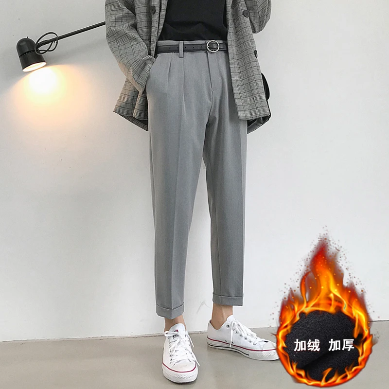 

2019 Autumn And Winter New Korean Version Of The Trend Of Lovers Casual Straight Suit Trousers Large Size