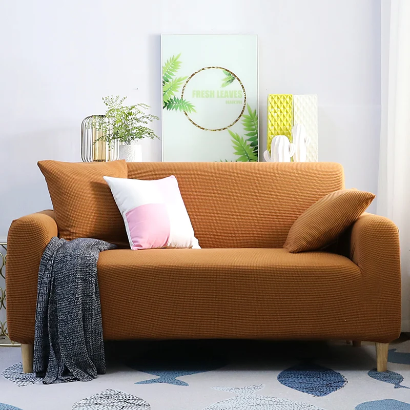 Brown yellow Elvet чехлы для диванов для гостиной, одноцветные секционные чехлы для диванов, эластичные чехлы для диванов, домашний декор, чехлы для диванов, высокое качество - Цвет: Brown yellow