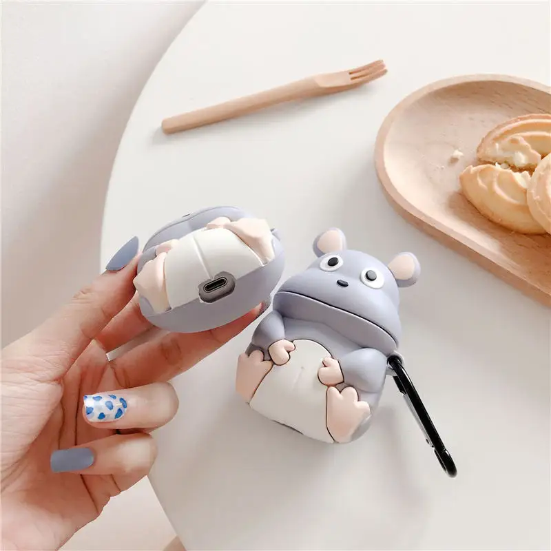 3D милый каваи аниме мультфильм Тоторо Безликий человек чехол для Airpods 1 2 без лица человек беспроводной наушники крышка с палец кольцо ремень