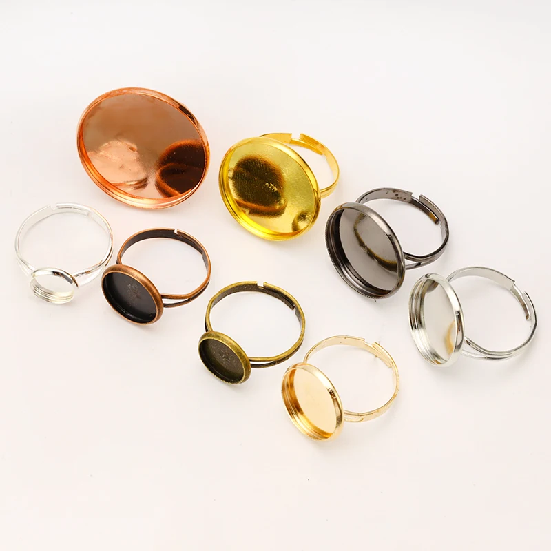 10 шт./компл. пустой основание кольца Стекло кабошоны комплекты с камеями лоток