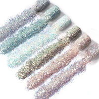 12 colorsset holographic chunky glitter sequins diy crafts flakes for face body eye hair nail decoration