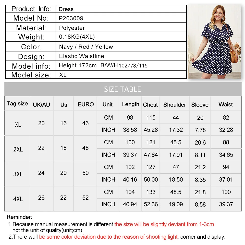Женское облегающее мини платье в горошек пляжное большого размера с V образным