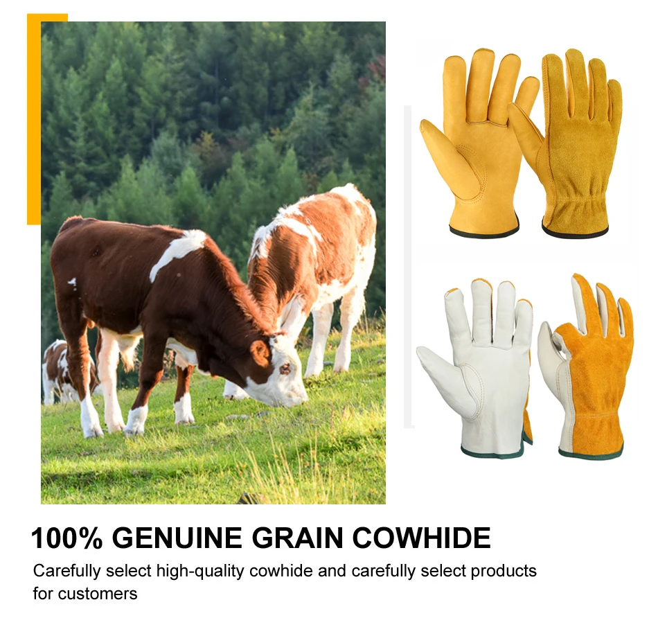 Перчатки OZERO из воловьей кожи на весь палец защитные перчатки для безопасности