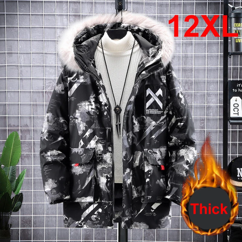 Men's Winter Parka 12XL 11XL 10XL Plus Size Jackets Men Fashion Thickened Camouflage Jacket Coat Male Outerwear Large Size Men