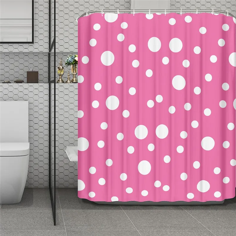 

Upetstory Dots Style Washable Blackout Shower Protective Curtain Household Ladies Polyester Full Shadding Bathroom Curtains
