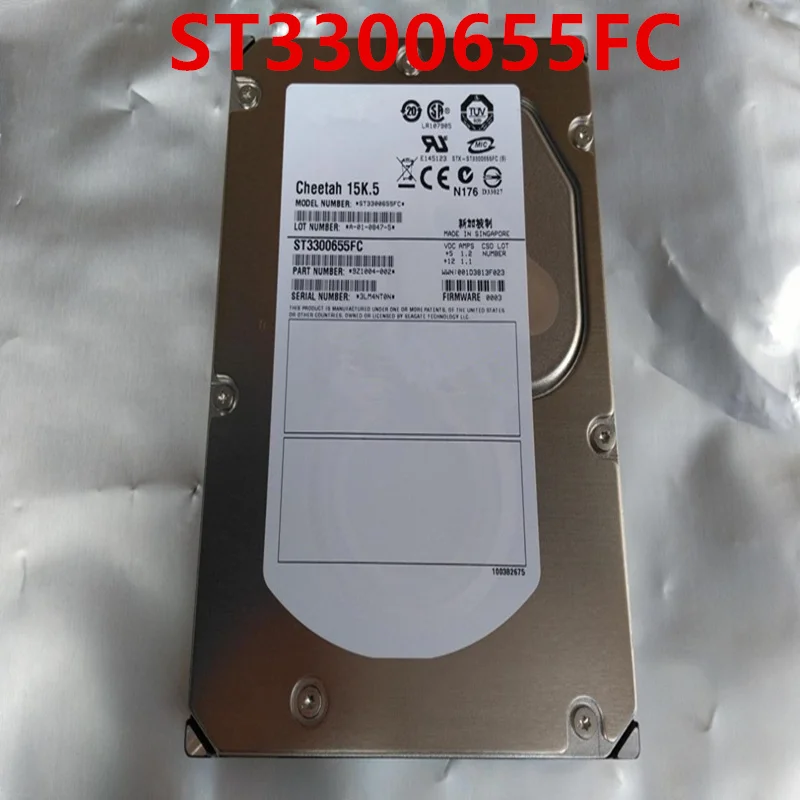 

98% New Original HDD For Seagate 300GB 3.5" 16MB FC 15000RPM For Server Hard Drive For ST3300655FC