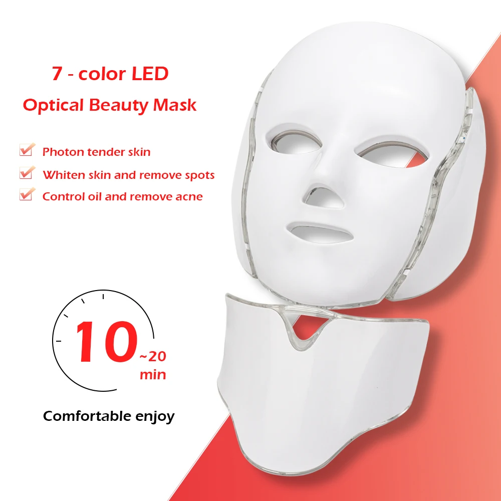 7 Colors Light LED Facial Mask Skin Rejuvenation Photon Therapy Face Anti Aging Beauty Machine Care Tool | Красота и здоровье