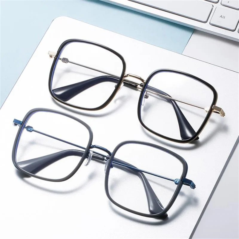 

Anti-Blue Light Optical Eyeglasses Square Goggles Unisex Myopia Glasses 0 to +600 Oversize Frame Prescription Reading Eyewear