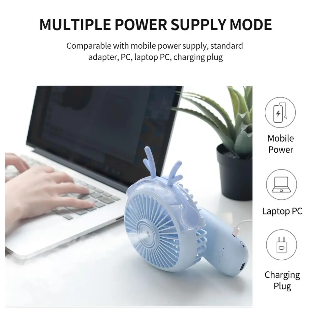 

SMARTDEVIL Spray Cooling Small Fan Portable Humidifier Hydrating Rechargeable Handheld Desktop Use USB Spray Hydrating Fan