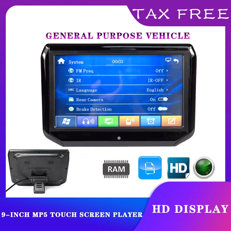 

9 Inch Headrest Monitor 1 Din Car Tv Headrest Screen Dashboard Replacement Entertainment System For Audi A3 8V Bmw E60 F33 E46