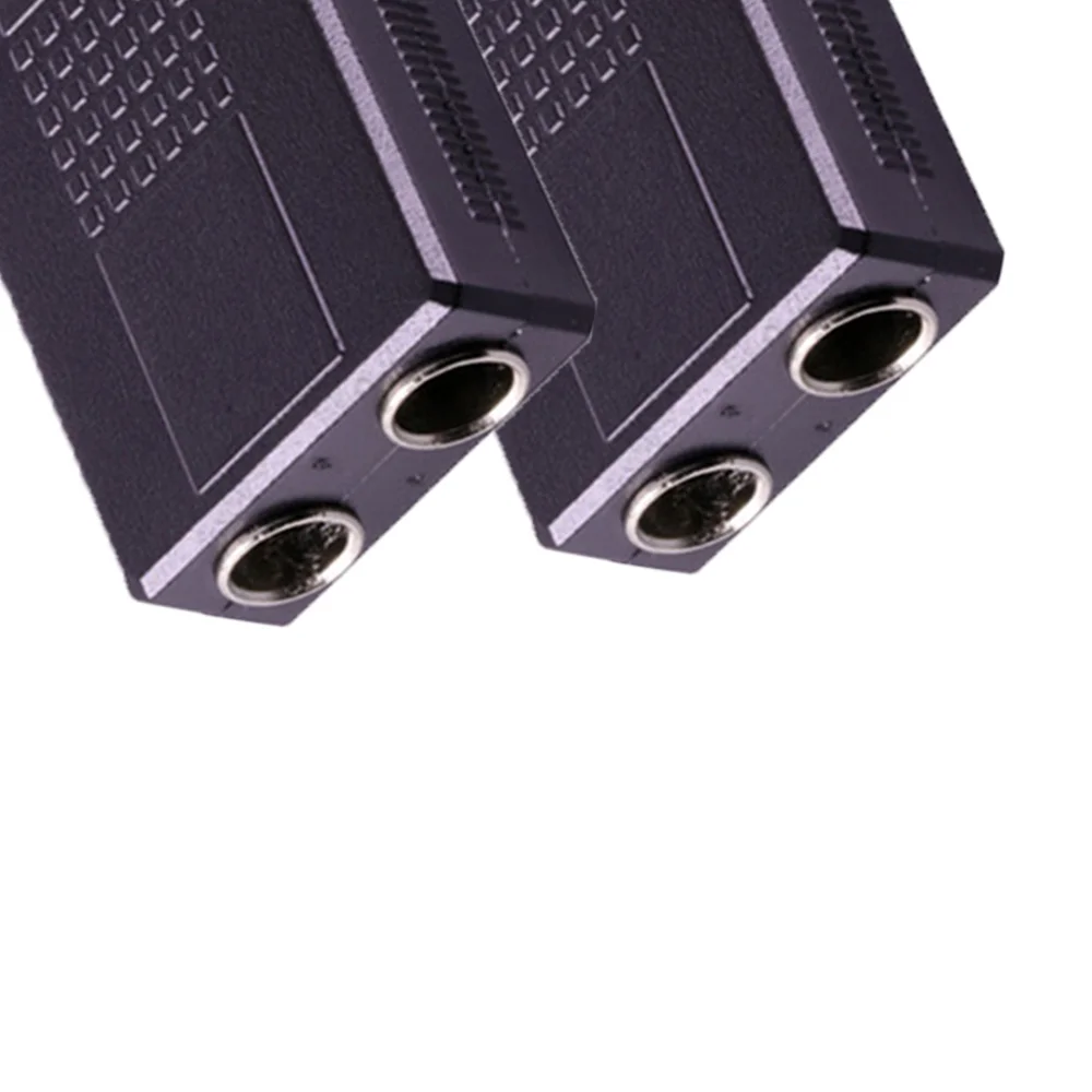 

2pcs Male to Female 6.35mm Double Mono Headphone Microphone Splitter Converter 1/4 Inch Stereo Audio Jack Plug Adapter (Black)