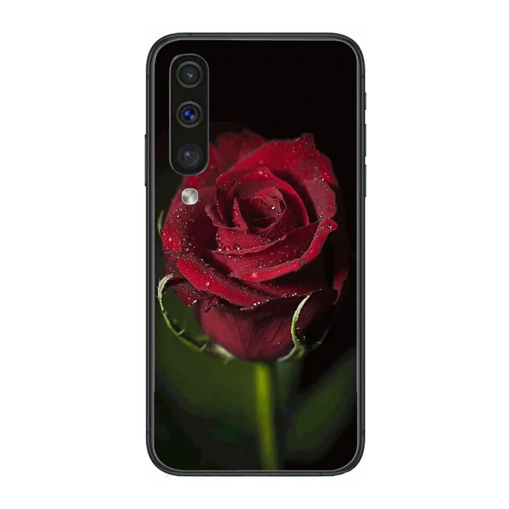 

Red Roses Flowers Phone Case Hull For Samsung Galaxy A 3 5 6 7 8 9 E 2018 Plus 2017 E S Black Shell Art Cell Cover TPU
