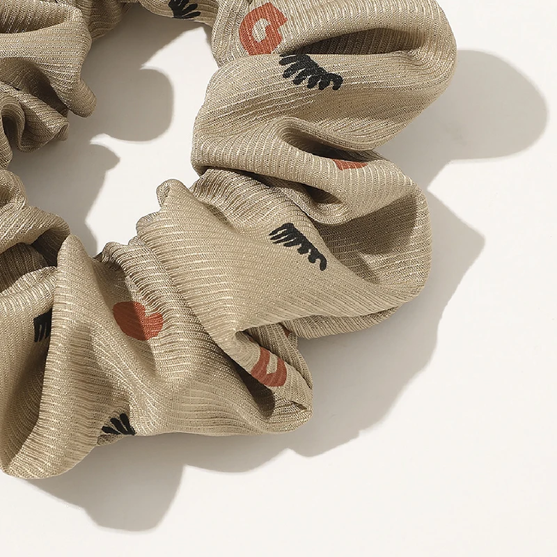 Корейские женские резинки для волос с принтом губ и ресниц эластичные красивые