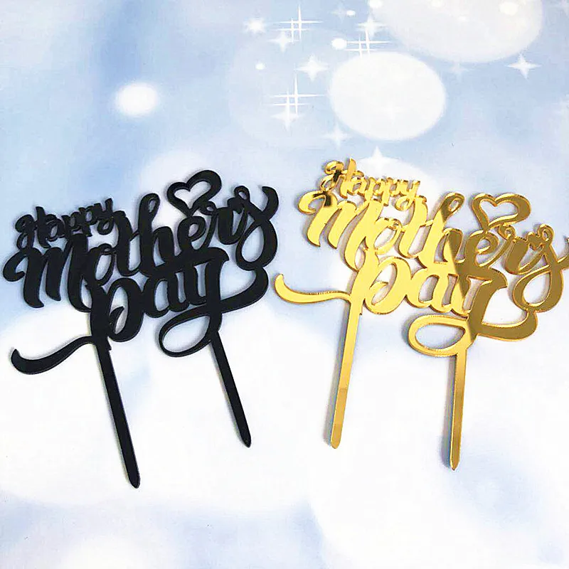 Новый акриловый торт с Днем матери топпер для мамы дня рождения золотой кекс