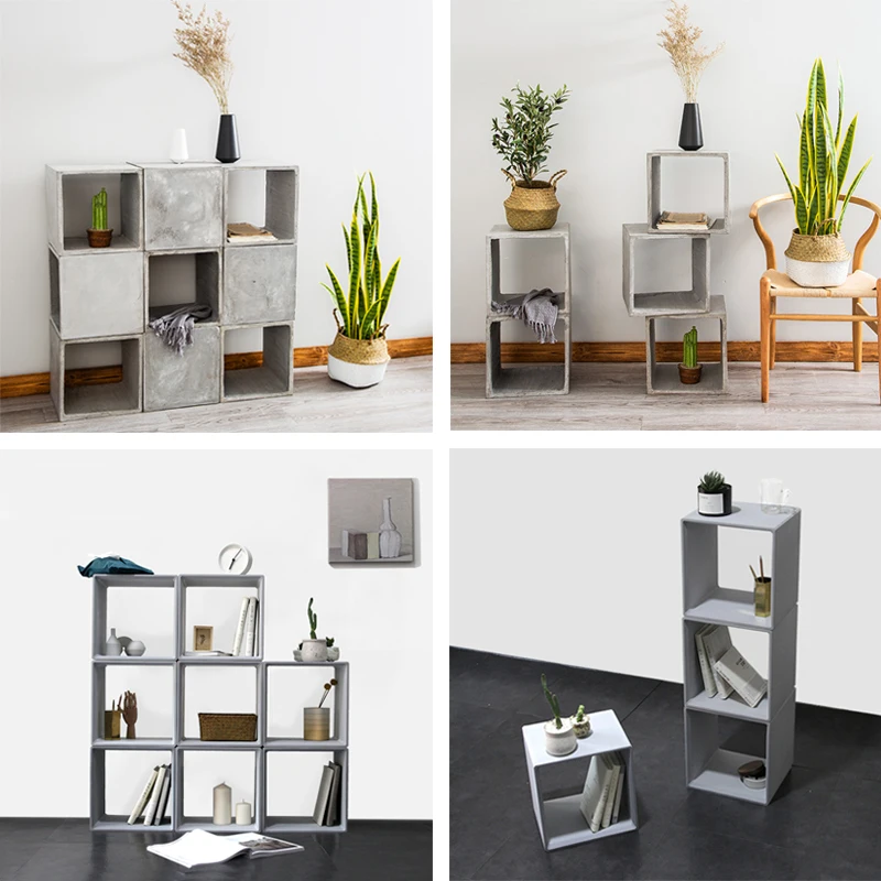 Цементная книжная полка силиконовая форма квадратная домашняя для цемента