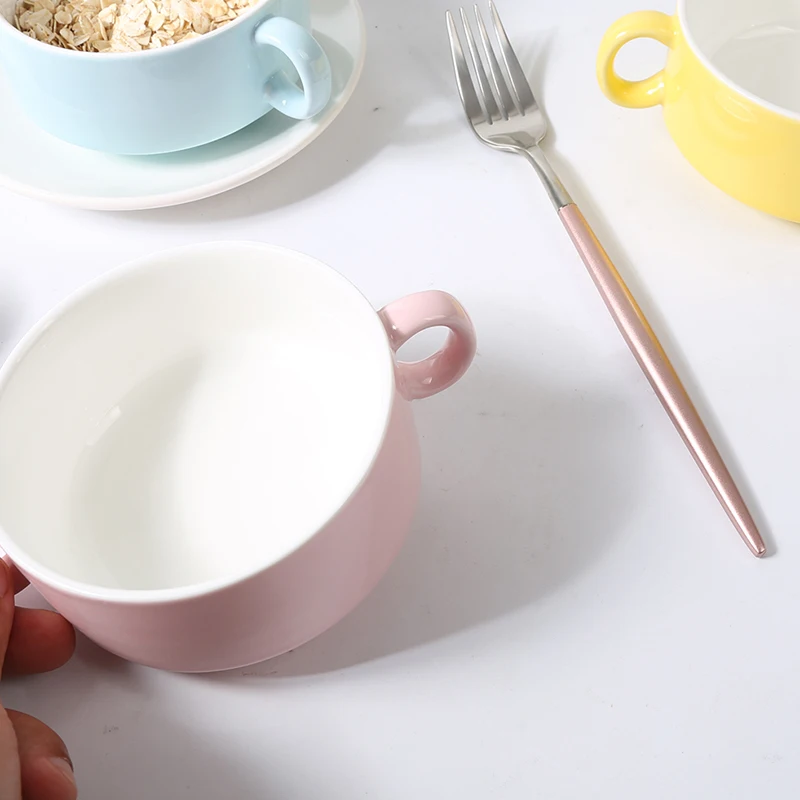 Керамическая лапша чаша с ручкой конфеты цвет дети для супа риса Кормления Чаша