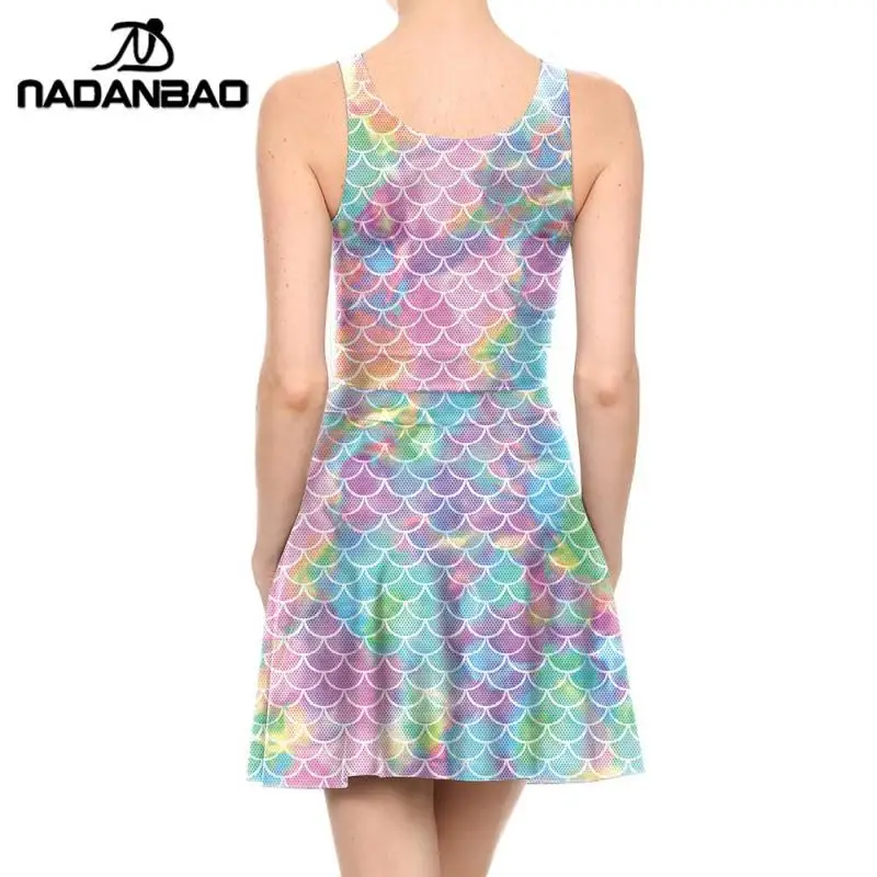 Женское плиссированное платье-русалка без рукавов с круглым вырезом | Женская