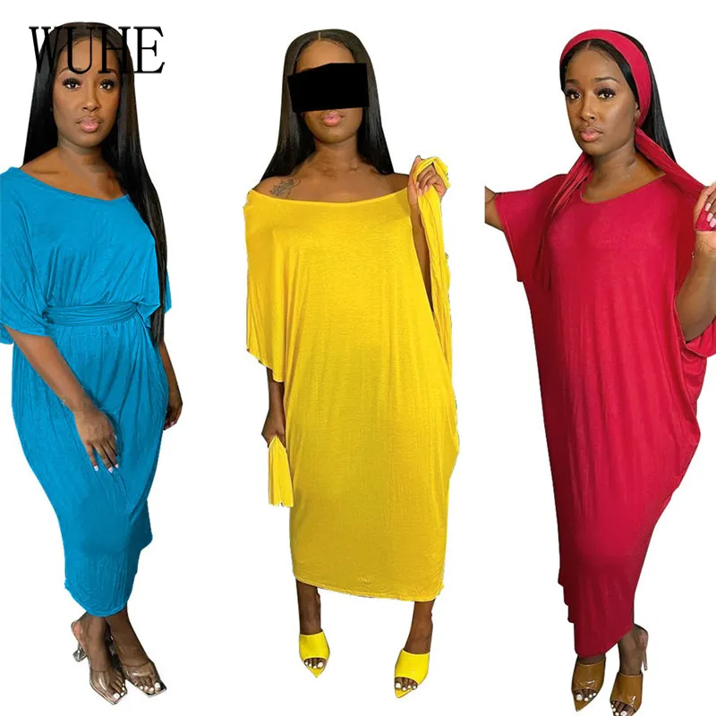 

Женское свободное платье KEXU, Элегантное летнее платье с воротником-лодочкой, открытыми плечами и коротким рукавом, Повседневная Уличная од...