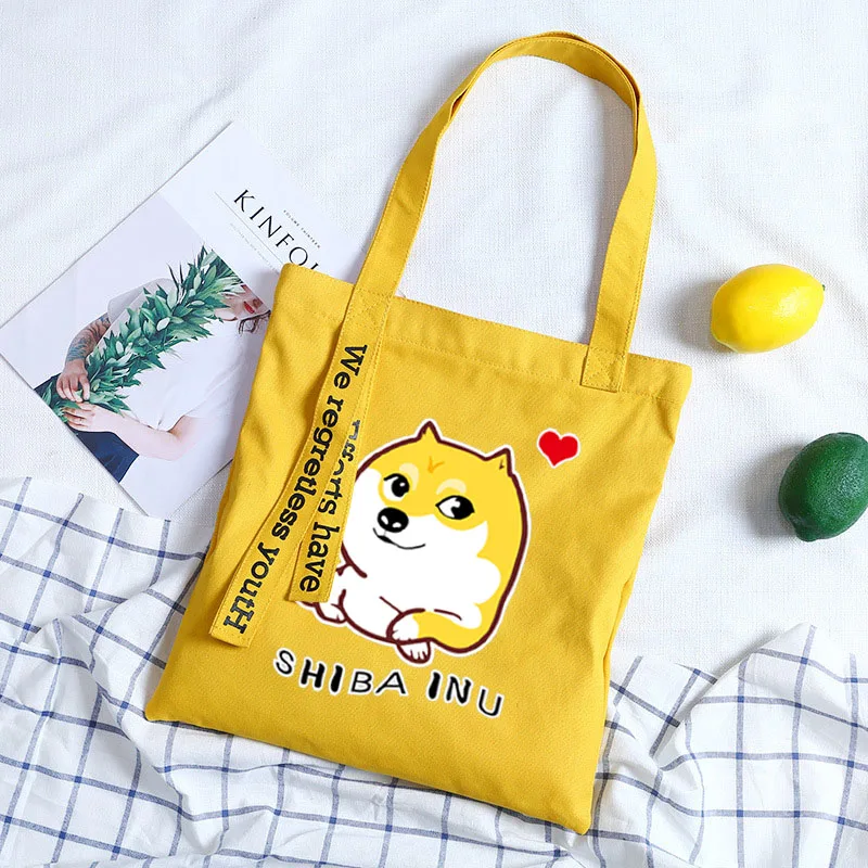 3 Женская сумка из холста с принтом собаки из аниме shiba Inu Doge, сумки-мессенджеры для дам, сумки через плечо, женские сумки - Цвет: 3