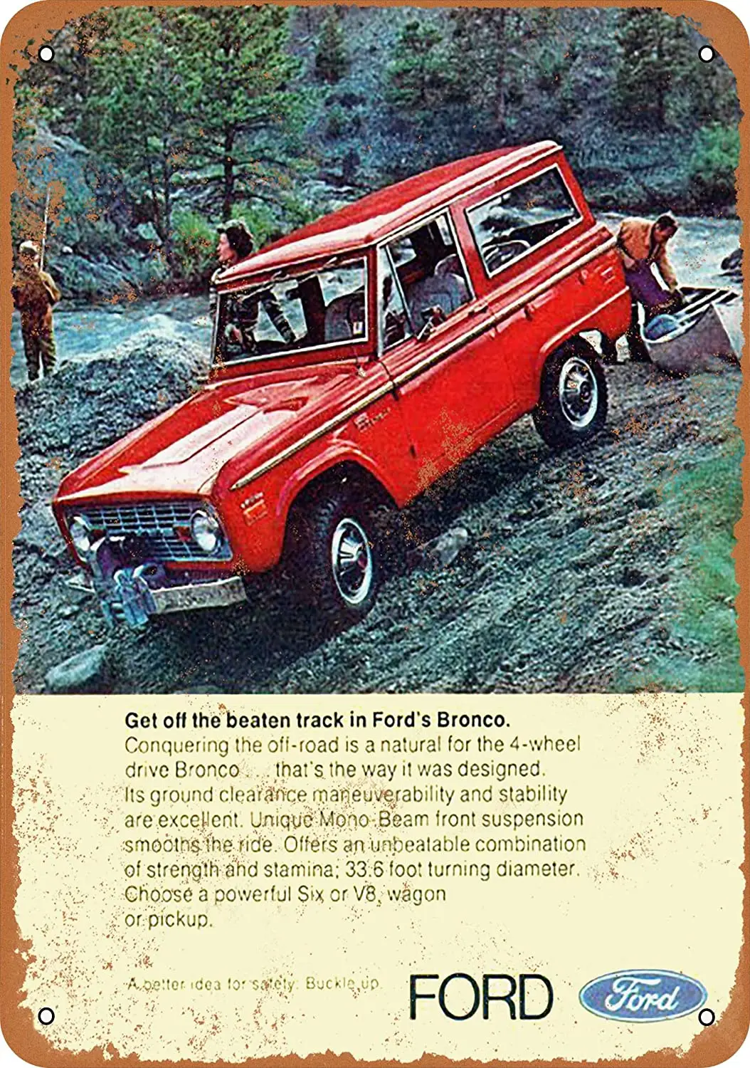 

WallColor 8*12 Metal Sign 1971 Ford Bronco Vintage Look