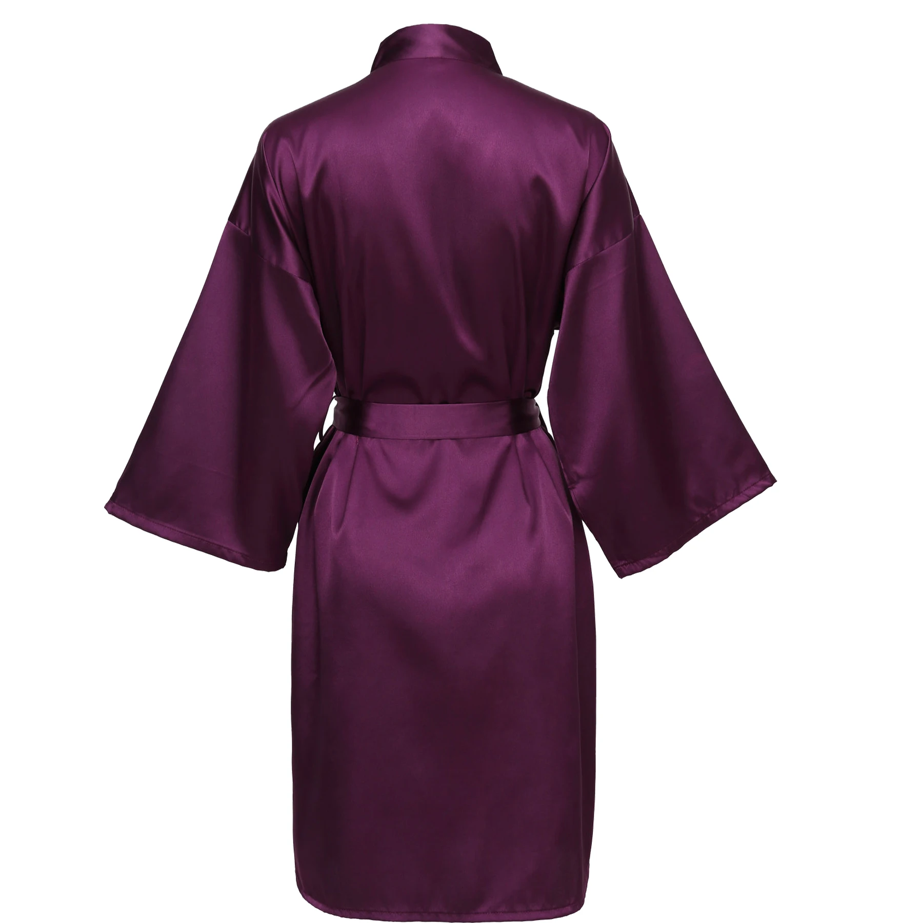 purple Шёлковый банный халат, Короткая атласная одежда, женская одежда для сна, халат для невесты, подружек невесты, халаты размера плюс, Популярные - Цвет: purple