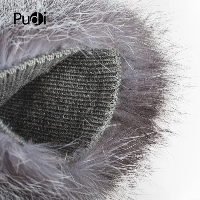 

new The HF701 women winter caps real fox fur knit cap hat brand new winter genuine fur beanies