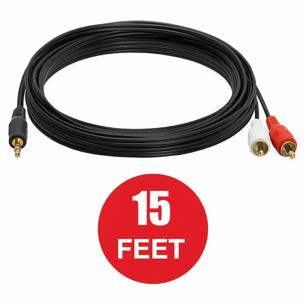 

KuuIee Rca аудио кабель 1/8 "стерео штекер 2-RCA Мужской Y разделительный провод для ТВ ПК