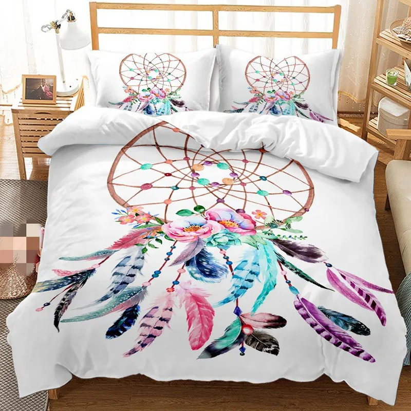 Комплект постельного белья Ловец снов с одеялом король богемное Постельное