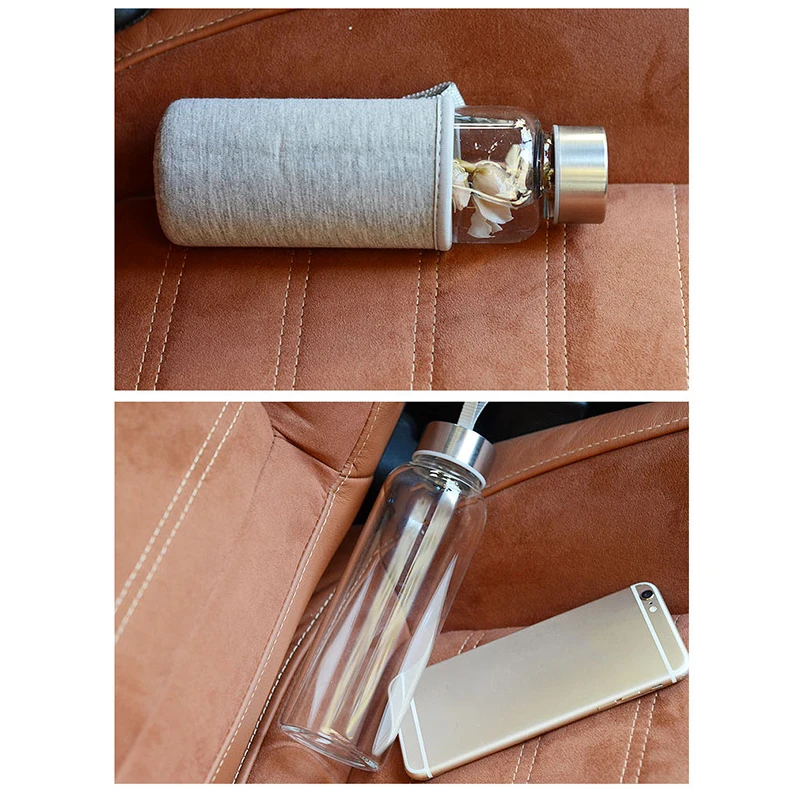 Уличная портативная Изолированная стеклянная бутылка для воды 550 мл сока чая