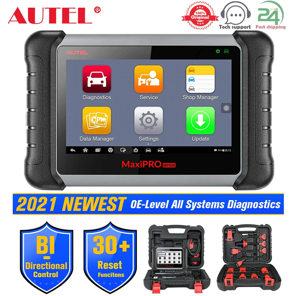

Autel MaxiPRO MP808K, профессиональные диагностические инструменты для автомобиля, кодирование ECU, 30 + сброс, Автомобильная диагностика OBD2, считывате...