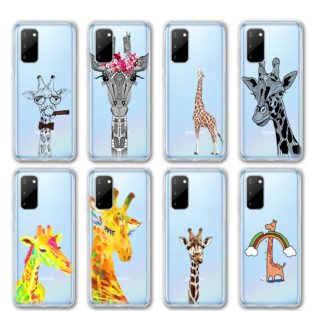 

Giraffe Transparent Case for Samsung Galaxy A52 A72 A71 A51 S20 FE S21 Ultra S10 Plus A50 A31 A70 A32 A41 A21S A42 Soft Shell