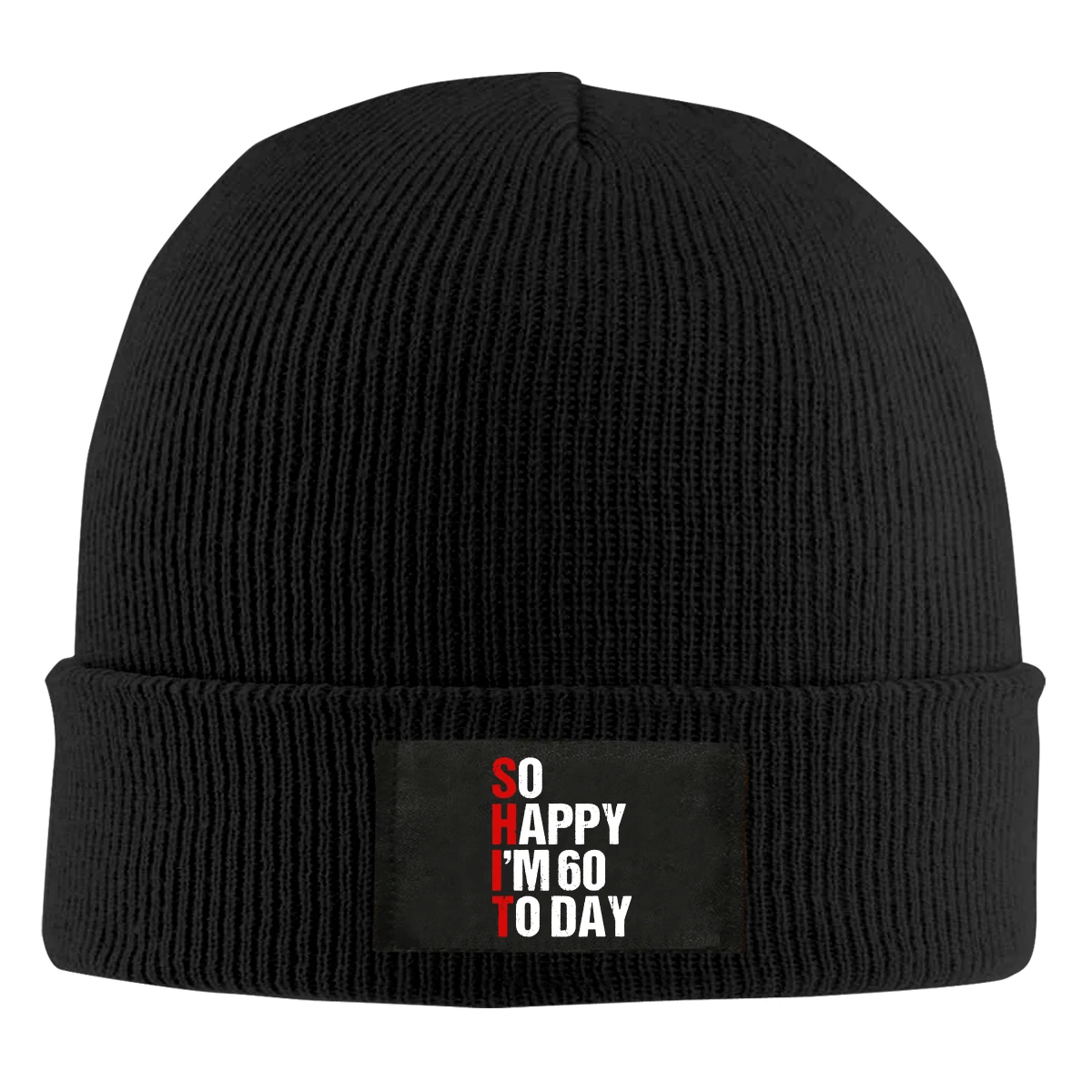 

Funny 60th Birthday Beanie Hats For Men Women With Designs Winter Slouchy Knit Skull Cap