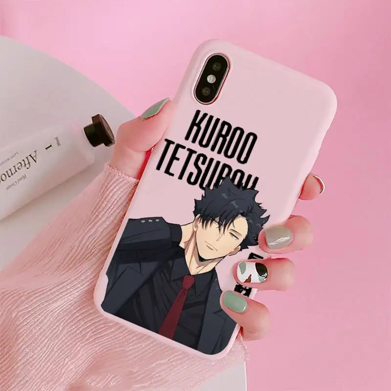 

Haikyuu volleyball Japan anime Phone Case Candy Color for iPhone 6 7 8 11 12 s mini pro X XS XR MAX Plus