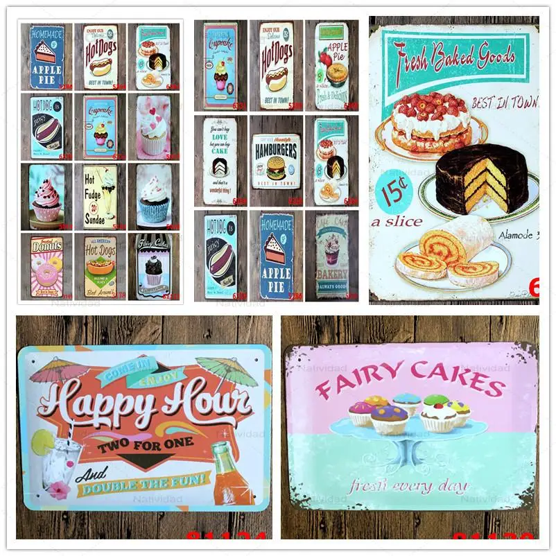 Новый Ретро-постер в виде ледяных пирожных металлические жестяные знаки